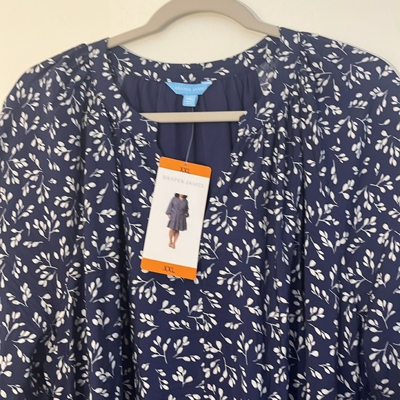 Draper James | floral leaves tiered ruffle hem Tie Waist dress Women’s size XXL - Picture 3 of 10